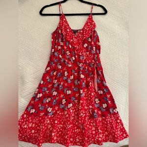 Red Floral Mini Dress